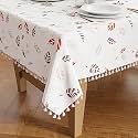 Encasa XO Table Cloth 6 to 8 Seater, Printed Table Cover with Tassels