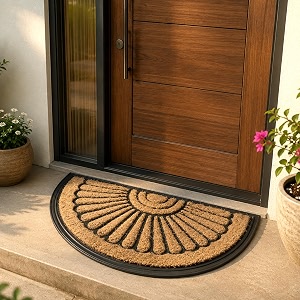 Encasa XO Half-Round Coir Doormat Heavy-Duty