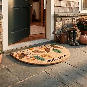 Encasa XO Half Round Welcome Leaf Coir