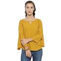 Enchanted Drapes Womens39 Mustard Yellow Crepe Top