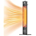 Encyclpo Patio Heater for Outdoor Use,1500W Infrared, 36 in Portable Tower Heater, 3 Levels, IPX5 Waterproof, Tip-Over&Overheat Protection for Garage, Indoor, Large Room, Backyard, Home