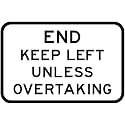 End Keep Left Unless Overtaking Warning Metal Sign Tin Signs Aluminum Plaque for Outdoors Use Yard Farm Fence Home Wall Decor 12x16 inch