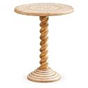 End Table in Solid Mango Wood,Handcrafted Accent Side Table, 18x18x22 Inch