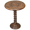 End Table in Solid Mango Wood,Handcrafted Accent Side Table, 18x18x22 Inch
