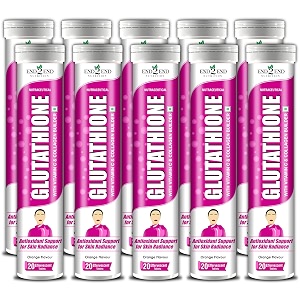 end2end nutrition glutathione with vitamin c hyaluronic acid blueberry grape seed goji beej vitamin e selenium and biotin  collagen builder for for skin glow hydration amp radiance - pack of 10 200 tablets