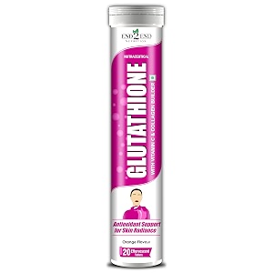 end2end nutrition glutathione with vitamin c hyaluronic acid blueberry grape seed goji beej vitamin e selenium and biotin  collagen builder for for skin glow hydration amp radiance - 20 tablets