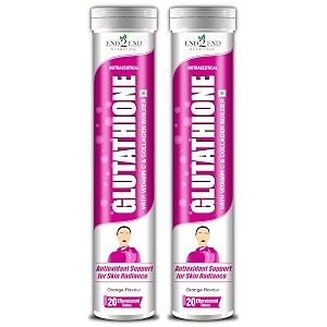 end2end nutrition glutathione with vitamin c hyaluronic acid blueberry grape seed goji beej vitamin e selenium and biotin  collagen builder for for skin glow hydration amp radiance - pack of 2 40 tablets