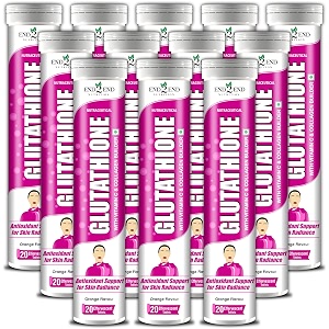 end2end nutrition glutathione with vitamin c hyaluronic acid blueberry grape seed goji beej vitamin e selenium and biotin  collagen builder for for skin glow hydration amp radiance - pack of 12 240 tablets