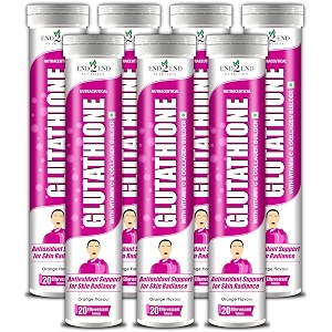 end2end nutrition glutathione with vitamin c hyaluronic acid blueberry grape seed goji beej vitamin e selenium and biotin  collagen builder for for skin glow hydration amp radiance - pack of 7 140 tablets
