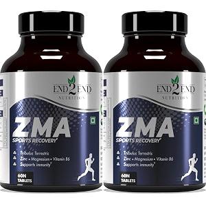 end2end nutrition zinc magnesium aspartate zma supplement for men amp women with tribulus vitamin b6 and piperine  high absorption for better sleep muscle cramps nerves health amp sports recovery - 120 tablets