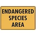 Endangered Species Area Warning Metal Sign Tin Signs Aluminum Plaque for Outdoors Use Yard Farm Fence Home Wall Decor 12x16 inch