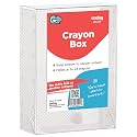 Enday Crayon Box Storage Containers, Clear Crayon Case, Plastic Crayon Boxes for Kids, Cards Small Supplies Organizers Boxes, Snap Closure, 1 Pack