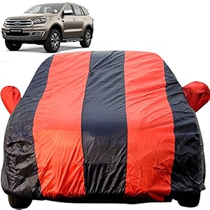 endeavour dustproof car cover with mirror pockets red blue stripes taffeta polystertriple stitched compatible with ford endeavour car cover all models endeavour car accessories