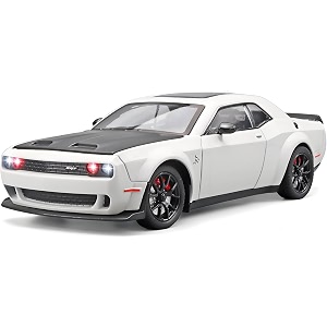 endevi124 scale exclusive alloy metal pull back die-cast car model with sound light mini auto toy for kids metal model toy car with sound and light 124 dodge challenger-whiteampblack
