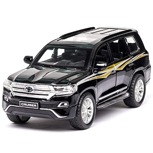endevi124 scale exclusive alloy metal pull back die-cast car model with sound light mini auto toy for kids metal model toy car with sound and light 124 land cruiser police car-multicolor