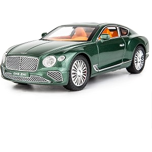 endevi124 scale exclusive alloy metal pull back die-cast car model with sound light mini auto toy for kids metal model toy car with sound and light 124 -scale bently-green