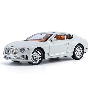 endevi124 scale exclusive alloy metal pull back die-cast car model with sound light mini auto toy for kids metal model toy car with sound and light 124 -scale bently-white