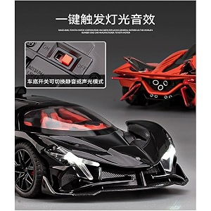 endevi124 scale exclusive alloy metal pull back die-cast car model with sound light mini auto toy for kids metal model toy car with sound and light 124 -apollo intensa -red