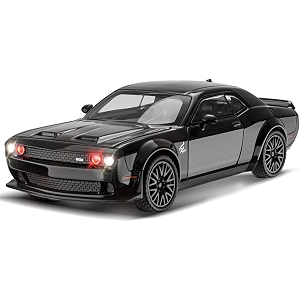 endevi124 scale exclusive alloy metal pull back die-cast car model with sound light mini auto toy for kids metal model toy car with sound and light 124 dodge challenger-black