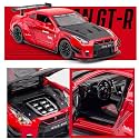 endevi1:24 Scale Exclusive Alloy Metal Pull Back Die-cast Car Model with Sound Light Mini Auto Toy for Kids Metal Model Toy Car with Sound and Light (1.24 Nisan GTR-Multicolor)