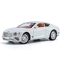 endevi1:24 Scale Exclusive Alloy Metal Pull Back Die-cast Car Model with Sound Light Mini Auto Toy for Kids Metal Model Toy Car with Sound and Light (1.24 -Scale Bently-White)