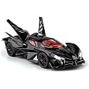endevi1:24 Scale Exclusive Alloy Metal Pull Back Die-cast Car Model with Sound Light Mini Auto Toy for Kids Metal Model Toy Car with Sound and Light (1.24 -Apollo Intensa -Black)
