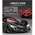 endevi1:24 Scale Exclusive Alloy Metal Pull Back Die-cast Car Model with Sound Light Mini Auto Toy for Kids Metal Model Toy Car with Sound and Light (1.24 -Apollo Intensa -RED)