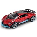 endevi1:24 Scale Exclusive Alloy Metal Pull Back Die-cast Car Model with Sound Light Mini Auto Toy for Kids Metal Model Toy Car with Sound and Light (1.24 BUGGATI DIVO-RED)