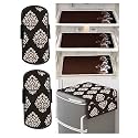 Fridge Cover for Top (21 X 39 Inches), 2 Handle Cover, 3 Piece Fridge Mats (The Mask Brown 32)