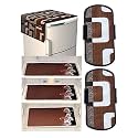 Fridge Cover for Top (21 X 39 Inches), 2 Handle Cover, 3 Piece Fridge Mats (Brown Box 32)