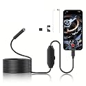 Endoscope Camera boroscope Snake Flexible IP67 Waterproof Camera 3 in 1 Type C USB, V Type Port & 6 led Light with 2 mtr Length Cable for Android pc and Note Book (App USB Camera)