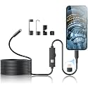 Endoscope Camera with Light, 1920P HD Borescope Tools with 8 Adjustable LED Lights, Endoscope with Semi-Rigid Snake Camera, Inspection Borescope for iOS - 16.3ft Single Line Single Lens（Not Android）