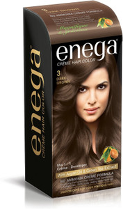 enega creme hair color 120 ml ammonia free dye pack-1 dark brown 3