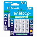 Eneloop Panasonic BK-3MCCA4BA AA 2100 Cycle Ni-MH Pre-Charged Rechargeable Batteries, 4 Count (Pack of 2)