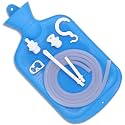 Enema Bag Kit with 5ft Hose Coffee Enemas at Home Water Shower Douche Colon Detox Cleanse Kit with Tubing, Tips, Clamp and Hook (Blue, 2 L)