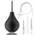 Enema Bulb Douche Kit with 5 Replaceable Nozzles 7.6 oz, Special CleanEnema for Men and Women Black(224ML)