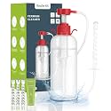 Enema Kit for Colon Cleansing Anti Back-Flow - Anal Douche with Syringe Handle and 3 Nozzle Tip - Vaginal Douche for Women/Douches for Men - 600 ml / 20.29 OZ