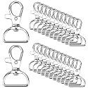 Enenes Swivel Clasp Hooks 30 PCS, 3/4 Inch Lobster Clasps with D Rings