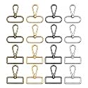 Enenes Swivel Snap Hooks 16 PCS, 1.5 Inch Lobster Clasps with 2 Ring Styles