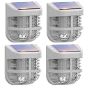 Energetic Solar Powered Garden Lights with Dusk to Dawn Sensors, Gray, 4 Pack