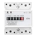 Energy Meter, DDM75S Single Phase 4P Din Rail Energy Meter Electric Meter, Power Consumption Meter Kwh Meter with 5+1(99999.1KWh) Digital Display, 10-40A