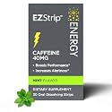EZStrip Energy Supplements - Mint Flavor, 30 Count - Dissolving Strips with 40mg Caffeine to Help Energize Your Day and Boost Performance - Made in The USA, Sugar and Gluten-Free