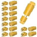 ENERLITES Extension Cord Ends Male & Female Set, NEMA 5-15P& 5-15R, Yellow