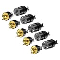 ENERLITES Extension Cord Ends Male & Female Set, 5-15P & 5-15R, Black,5Pack