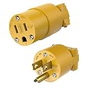 ENERLITES NEMA 5-15P Male Plug &amp; 5-15R Female Connector Set, Yellow