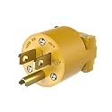 ENERLITES NEMA 5-15P Plug, Male Extension Cord Ends, 15A 125V, Yellow