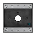 ENERLITES Weatherproof Outlet Box with Five 3/4-in Threaded Outlets, Outdoor Electrical Box, 5 Holes 0.75” Each, 2-Gang, 4.53” Height x 4.53” Length x 2.16” Depth, EN2575 Grey