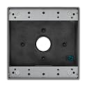 ENERLITES Weatherproof Outlet Box with Three 3/4-in Threaded Outlets, Outdoor Electrical Box, 3 Holes 0.75” Each, 2-Gang, 4.53” Height x 4.53” Length x 2.16” Depth, EN2375 Grey