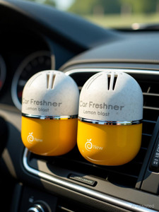 enew lemon blast car freshener diffuser set refreshdrive twist-activated car gel air freshener - lemon blast
