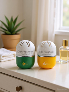 enew lemon blast  fresh forest car freshener diffuser set twist-activated car gel air freshener - lemon blast  fresh forest 2 x 100 ml